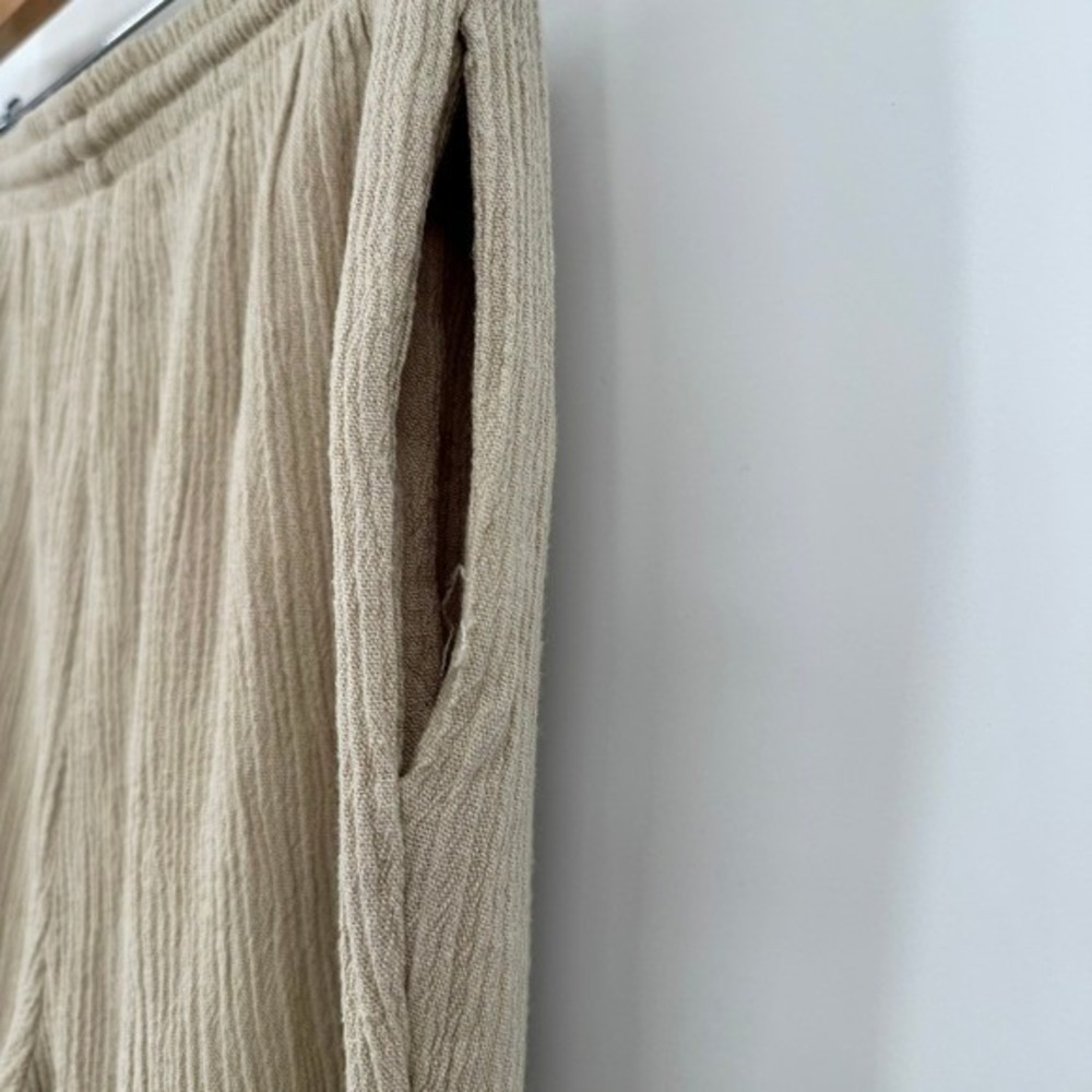 Alfred Dunner Vtg Beige Crepe/Ribbed Textured Drawstring Pants Women's - Picture 5 of 8